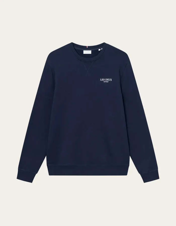HoodiesSweatshirts Men Les Deux Toulon Sweatshirt 8211 Dark NavyWhite