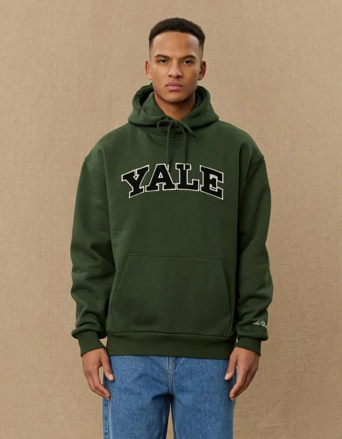 HoodiesSweatshirts Men Les Deux Yale Hoodie 8211 Duffel Bag GreenBlack