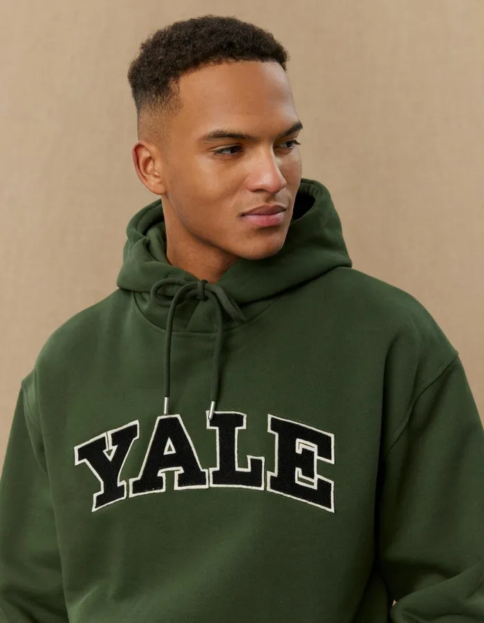 HoodiesSweatshirts Men Les Deux Yale Hoodie 8211 Duffel Bag GreenBlack