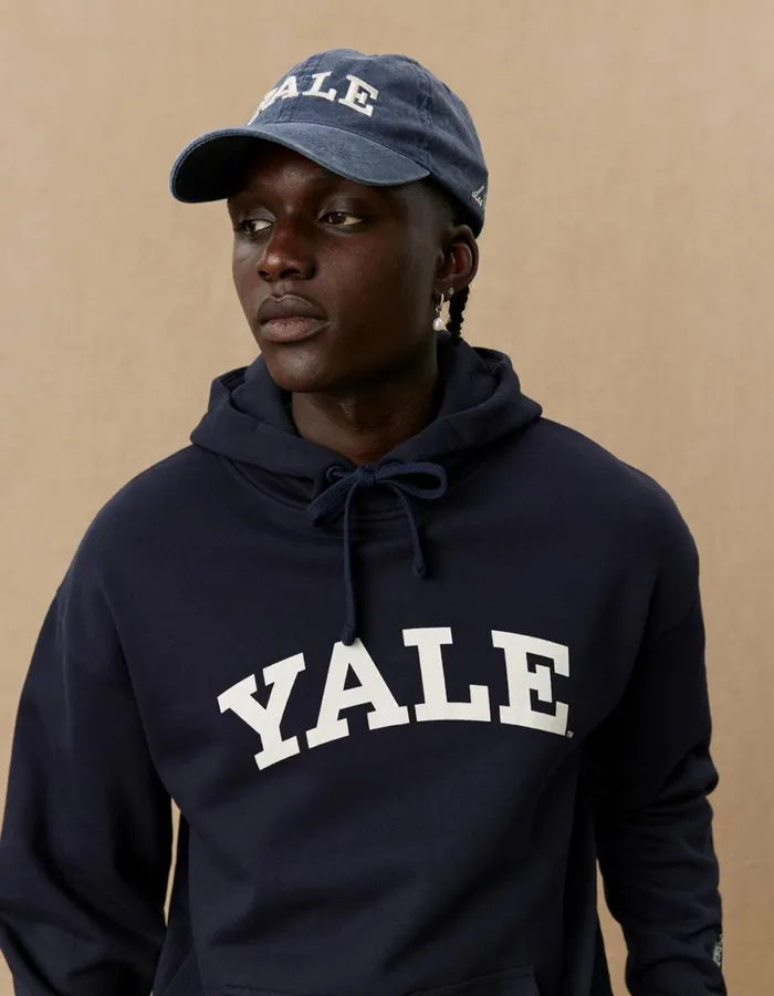 HoodiesSweatshirts Men Les Deux Yale Logo Hoodie 8211 Dark Navy