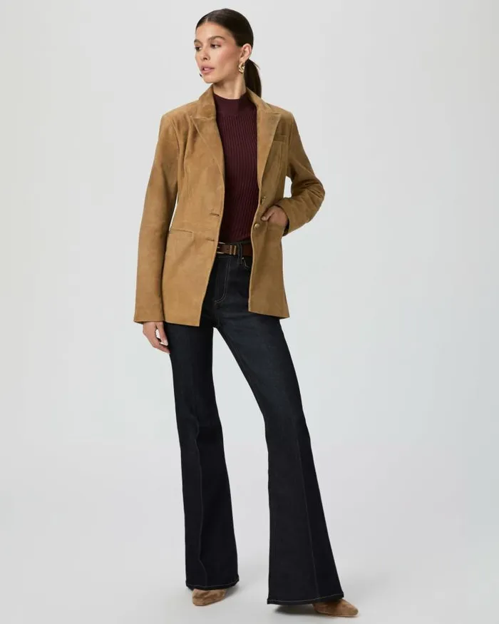 Jackets and Coats Women PAIGE Charli Blazer 8211 Tobacco Suede Jackets and Coats Women PAIGE Charli Blazer 8211 Tobacco Suede
