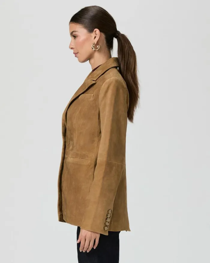 Jackets and Coats Women PAIGE Charli Blazer 8211 Tobacco Suede Jackets and Coats Women PAIGE Charli Blazer 8211 Tobacco Suede