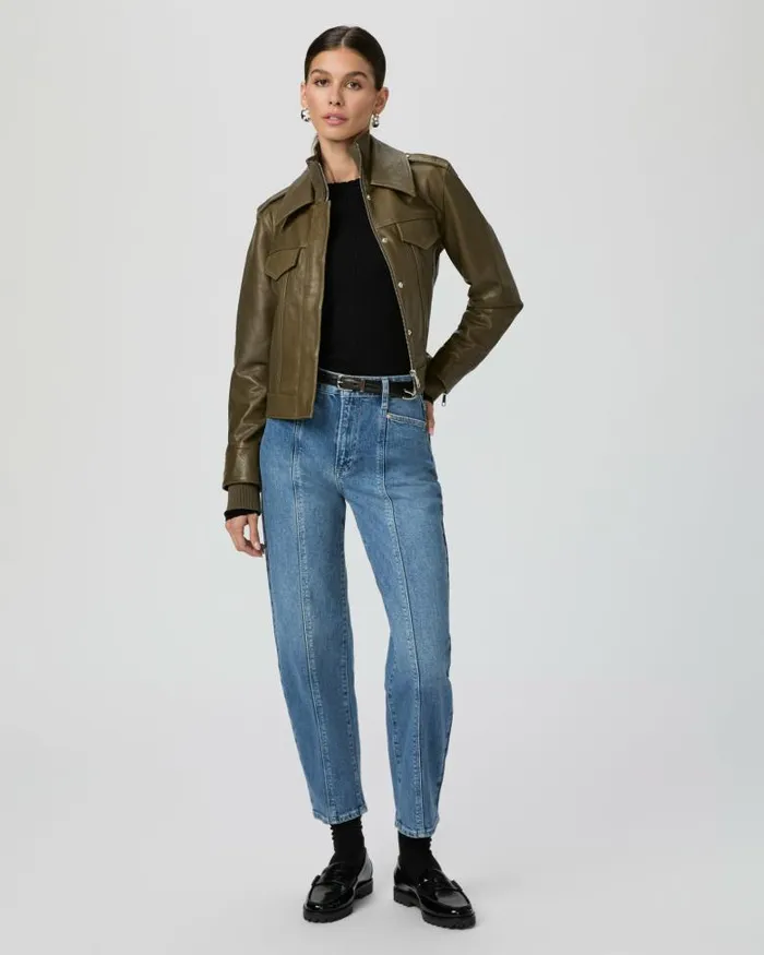 Jackets and Coats Women PAIGE Molina Jacket 8211 Spanish Moss Leather Jackets and Coats Women PAIGE Molina Jacket 8211 Spanish Moss Leather