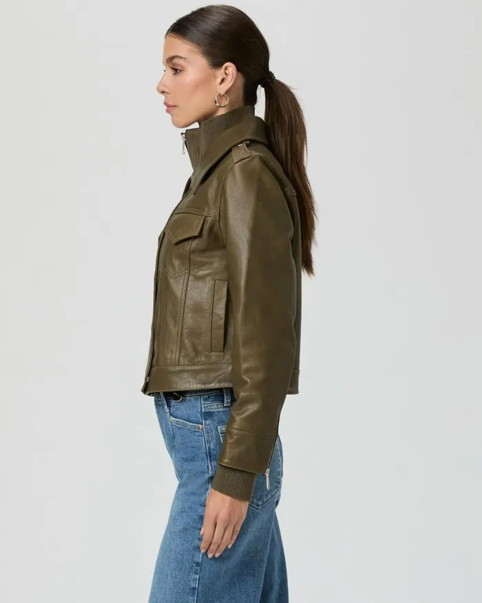 Jackets and Coats Women PAIGE Molina Jacket 8211 Spanish Moss Leather Jackets and Coats Women PAIGE Molina Jacket 8211 Spanish Moss Leather