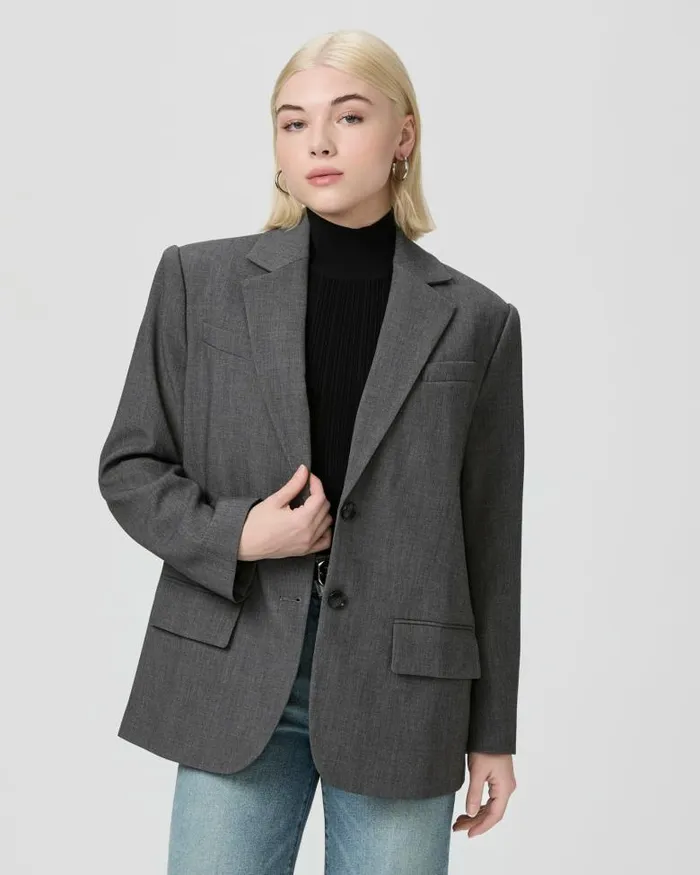 Jackets and Coats Women PAIGE Sarto Blazer Petite 8211 Charcoal