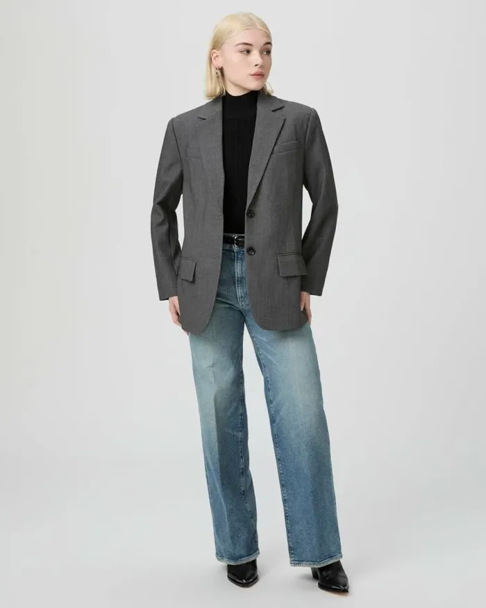 Jackets and Coats Women PAIGE Sarto Blazer Petite 8211 Charcoal