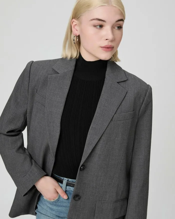 Jackets and Coats Women PAIGE Sarto Blazer Petite 8211 Charcoal