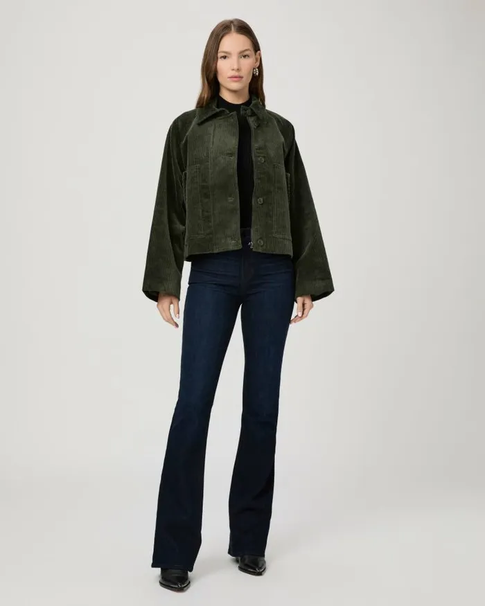 Jackets and Coats Women PAIGE Tylee Jacket 8211 Dark Fern Green Corduroy Jackets and Coats Women PAIGE Tylee Jacket 8211 Dark Fern Green Corduroy