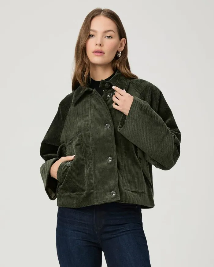 Jackets and Coats Women PAIGE Tylee Jacket 8211 Dark Fern Green Corduroy Jackets and Coats Women PAIGE Tylee Jacket 8211 Dark Fern Green Corduroy