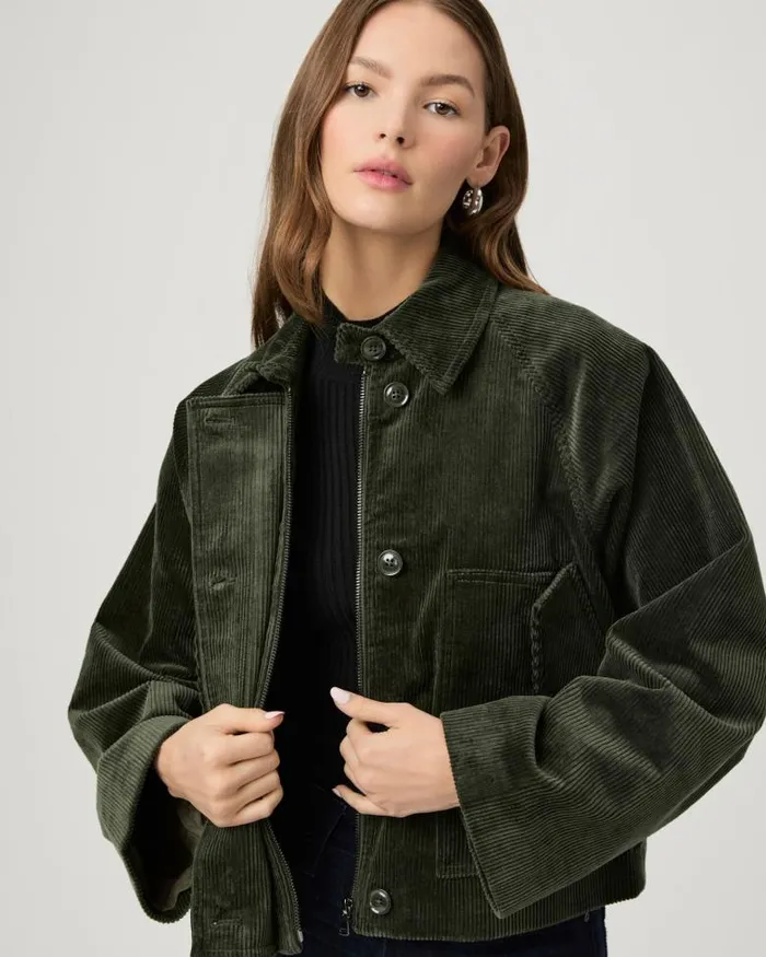Jackets and Coats Women PAIGE Tylee Jacket 8211 Dark Fern Green Corduroy Jackets and Coats Women PAIGE Tylee Jacket 8211 Dark Fern Green Corduroy