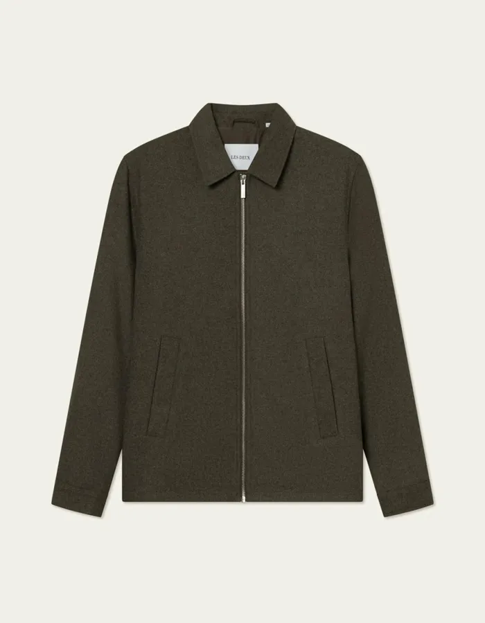 JacketsCoats Men Les Deux Como Coach Wool Jacket 8211 Bungee Cord Melange