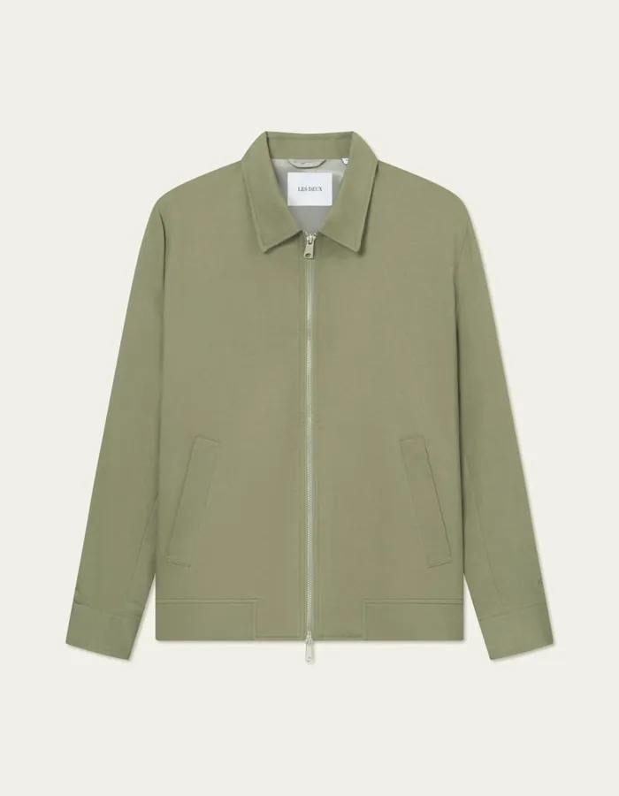 JacketsCoats Men Les Deux Como Cotton Coach Jacket 8211 Lichen Green