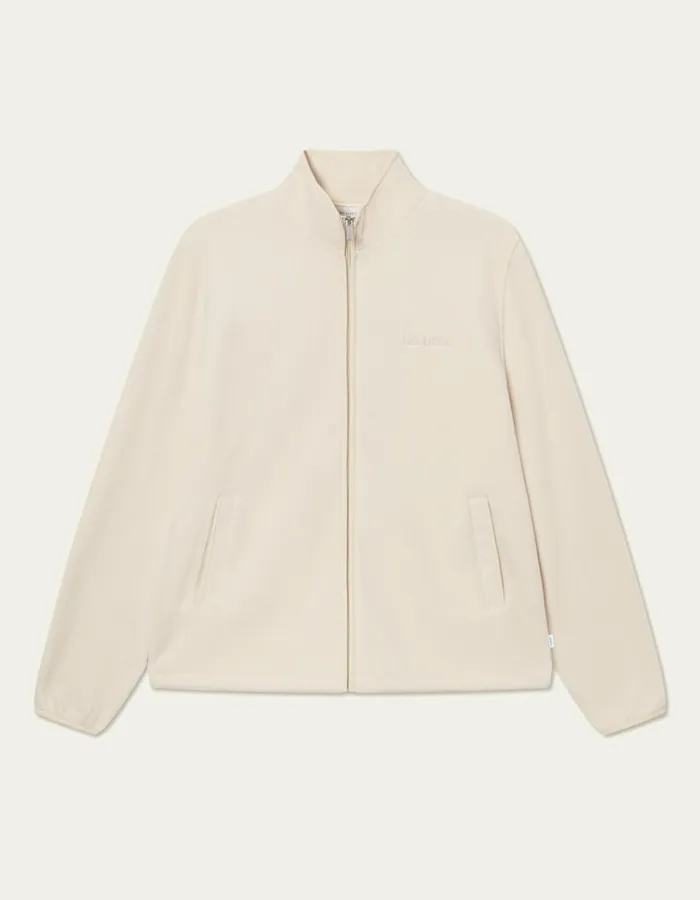 JacketsCoats Men Les Deux Contrast Zipper Fleece Jacket 8211 Ivory