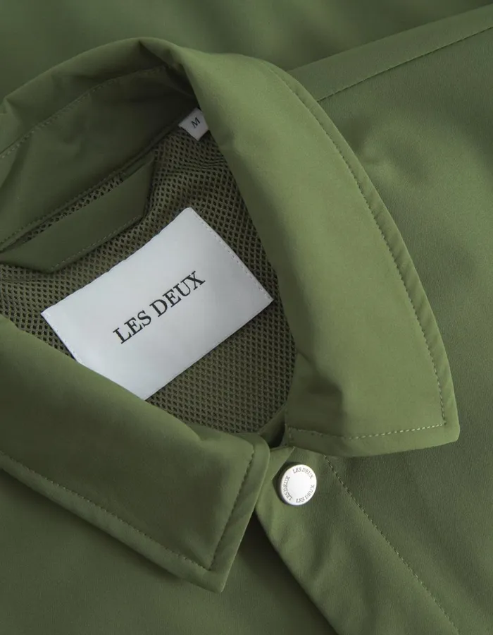 JacketsCoats Men Les Deux Idris Coach Jacket 8211 Chive Green