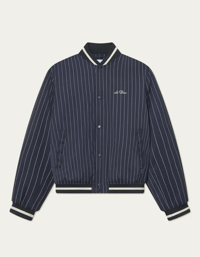 JacketsCoats Men Les Deux Les Deux Tech Varsity Jacket 8211 Dark NavyIvory