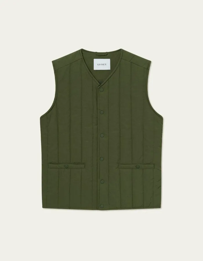 JacketsCoats Men Les Deux Martin Vest 8211 Chive Green