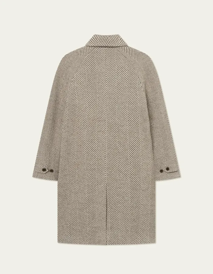 JacketsCoats Men Les Deux Michael Herringbone Wool Coat 30 8211 Mountain GreyIvory