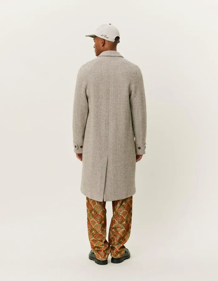 JacketsCoats Men Les Deux Michael Herringbone Wool Coat 30 8211 Mountain GreyIvory