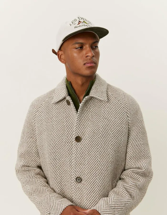 JacketsCoats Men Les Deux Michael Herringbone Wool Coat 30 8211 Mountain GreyIvory