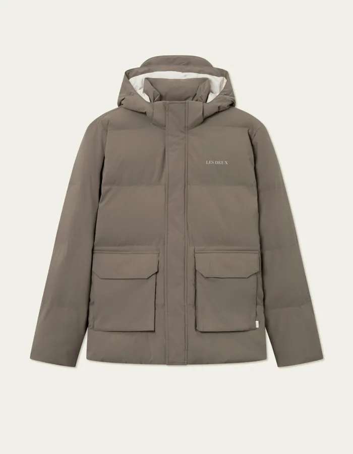JacketsCoats Men Les Deux Montreal Puffer Jacket 8211 Mountain Grey