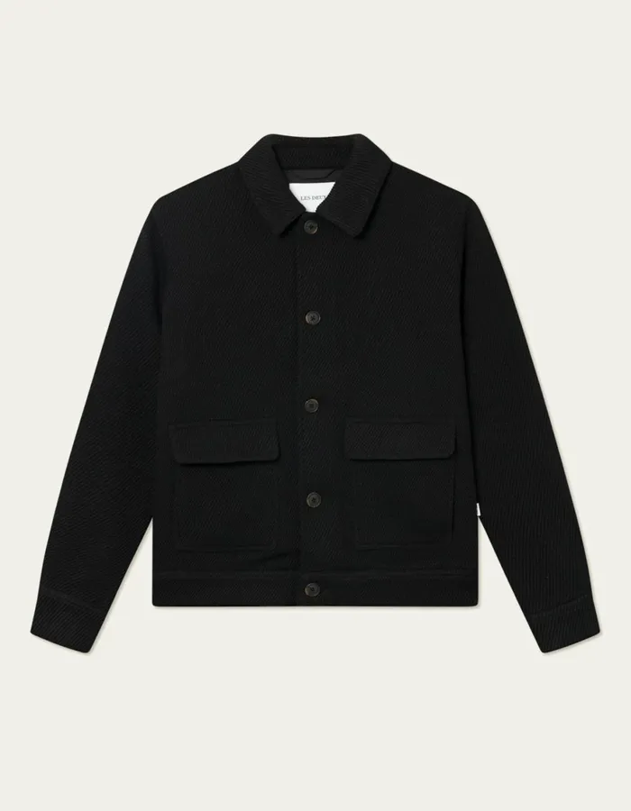 JacketsCoats Men Les Deux Nash Wool Hybrid Jacket 30 8211 BlackBlack