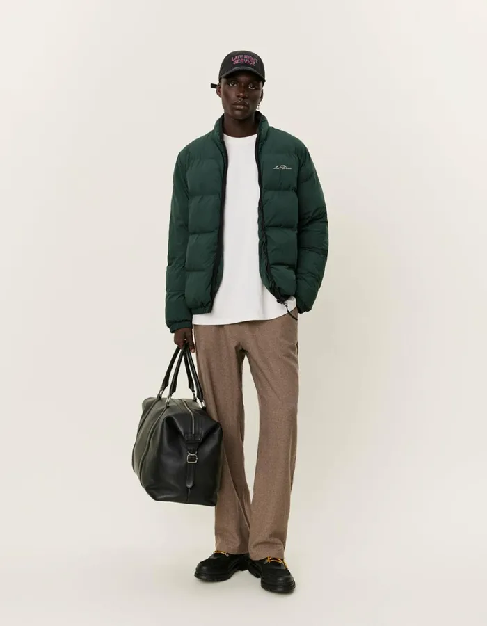 JacketsCoats Men Les Deux Newport Padded Jacket 8211 Pine Green