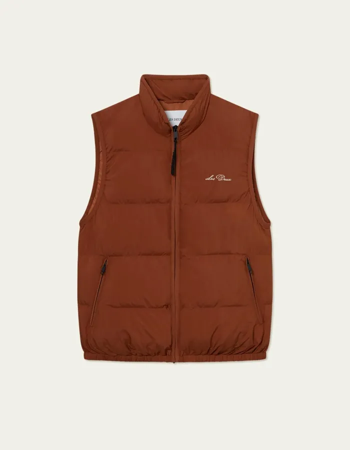JacketsCoats Men Les Deux Newport Padded Vest 8211 Arabian Spice
