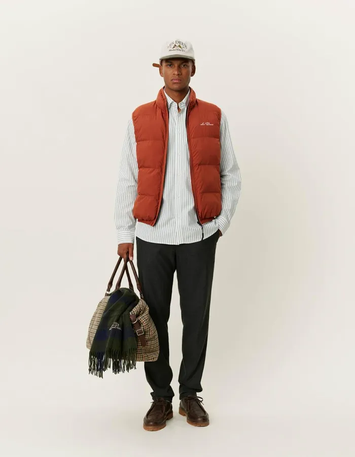 JacketsCoats Men Les Deux Newport Padded Vest 8211 Arabian Spice