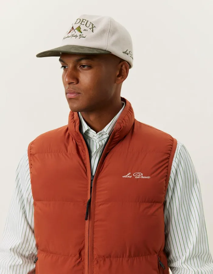 JacketsCoats Men Les Deux Newport Padded Vest 8211 Arabian Spice