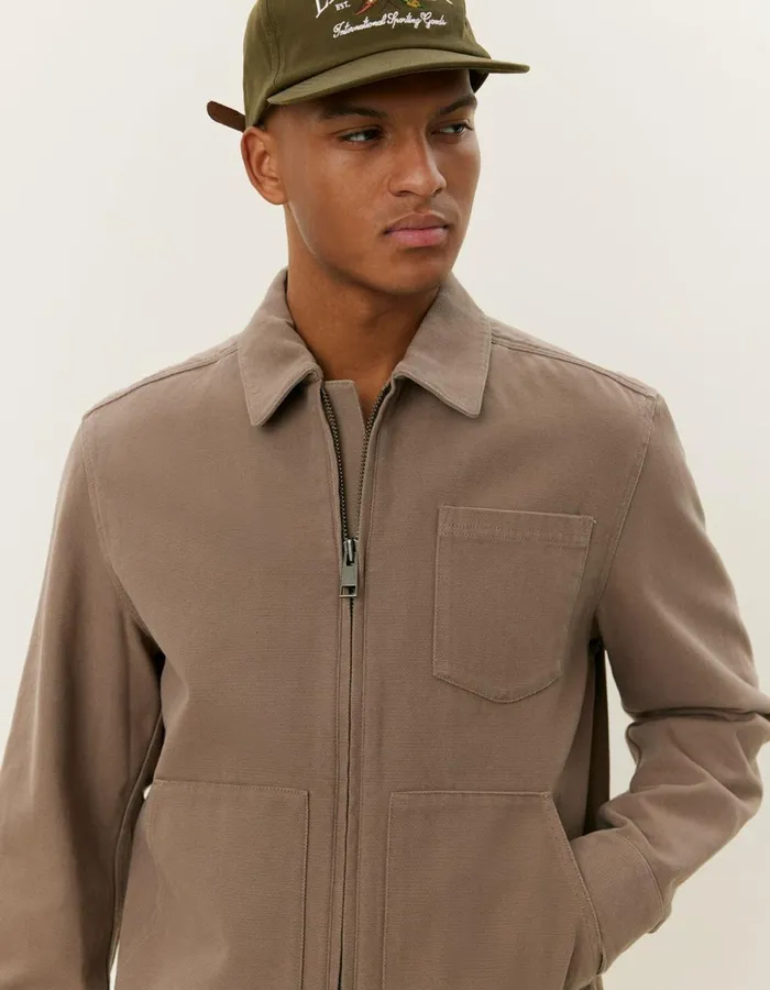 JacketsCoats Men Les Deux Robert Canvas Jacket 8211 Walnut
