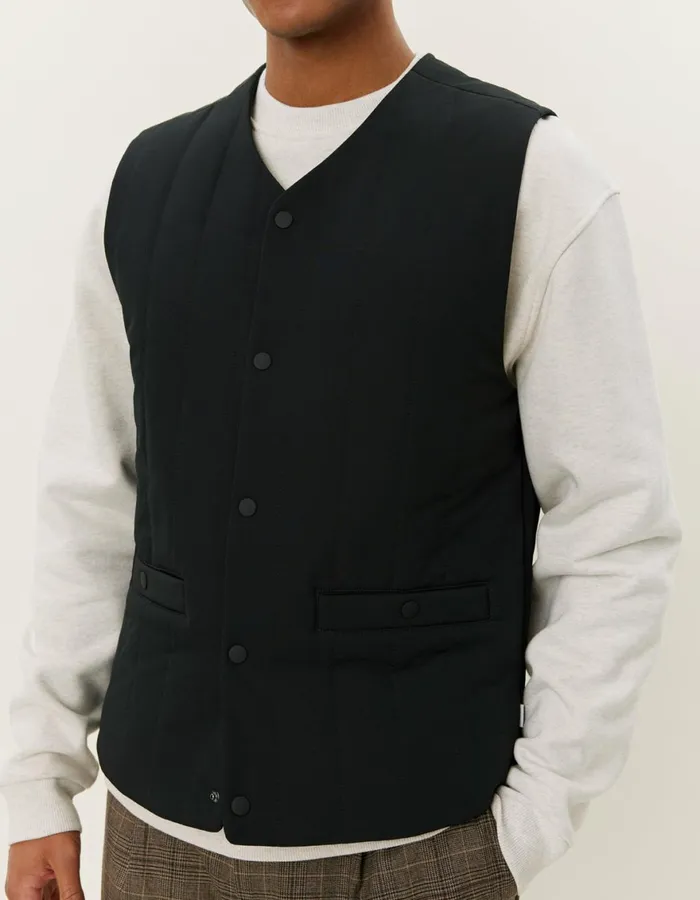 JacketsCoats Men Les Deux Sebastian Tech Vest 8211 BlackBlack