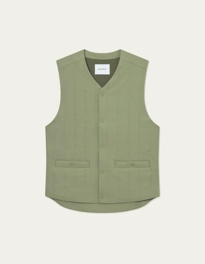 JacketsCoats Men Les Deux Sebastian Tech Vest 8211 Lichen Green
