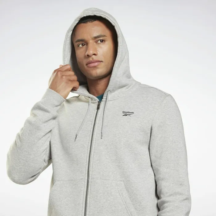 Jackets Mens Reebok Identity ZipUp Hoodie Medium Grey Heather