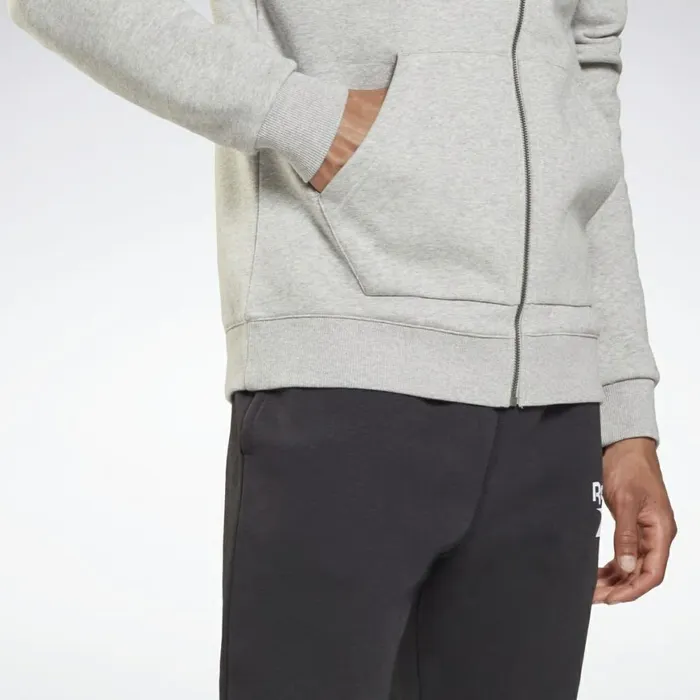 Jackets Mens Reebok Identity ZipUp Hoodie Medium Grey Heather