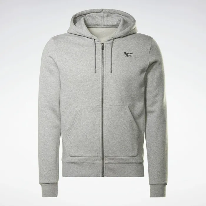 Jackets Mens Reebok Identity ZipUp Hoodie Medium Grey Heather