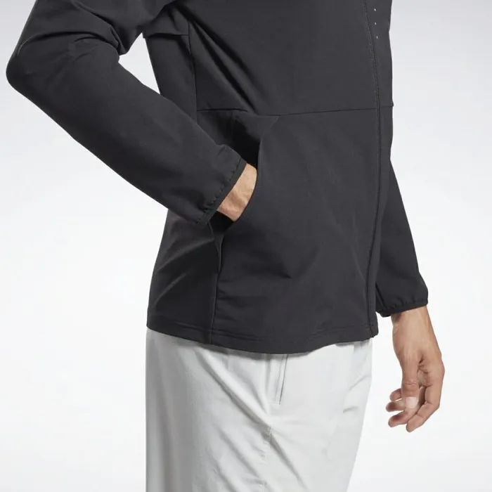 Jackets Mens Reebok Performance Zip Up Hoodie Black