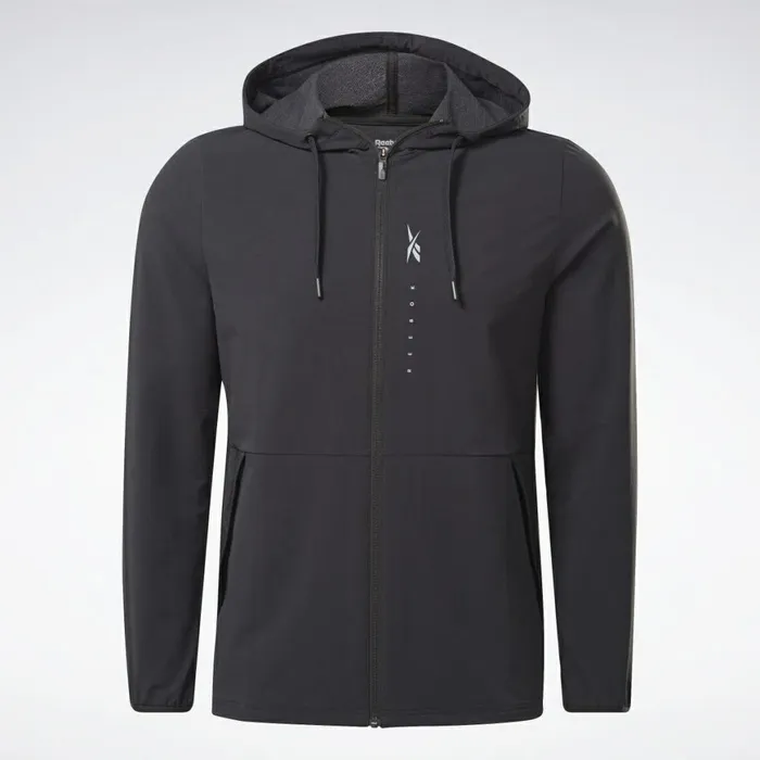 Jackets Mens Reebok Performance Zip Up Hoodie Black