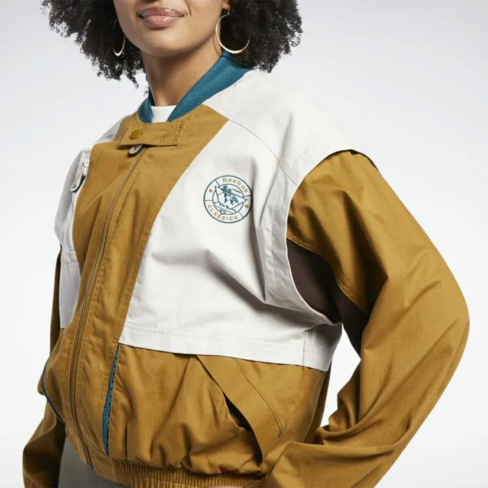 Jackets Womens Reebok Classics Archive ZipUp Jacket Sepia
