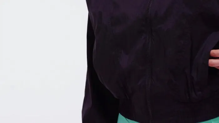 Jackets Womens Reebok Studio Shiny Fashion Jacket Black
