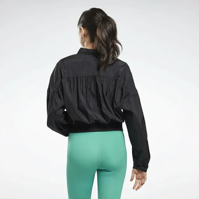 Jackets Womens Reebok Studio Shiny Fashion Jacket Black