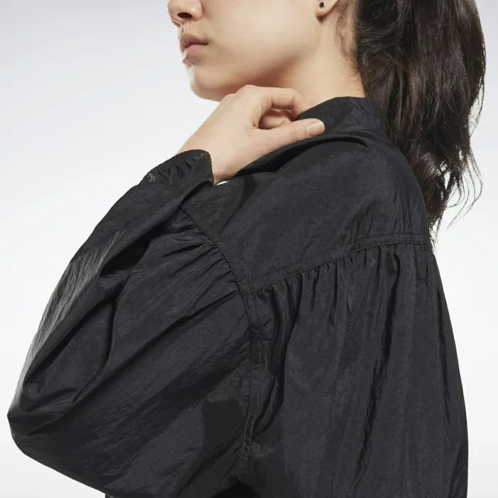 Jackets Womens Reebok Studio Shiny Fashion Jacket Black