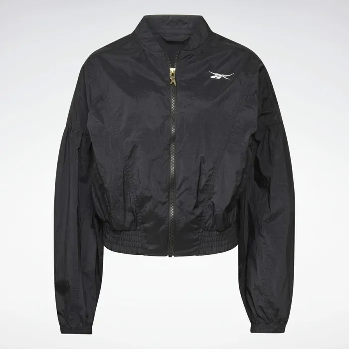 Jackets Womens Reebok Studio Shiny Fashion Jacket Black