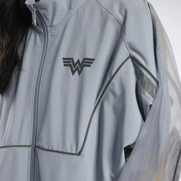 Jackets Womens Reebok Wonder Woman Track Jacket Cold Grey 4