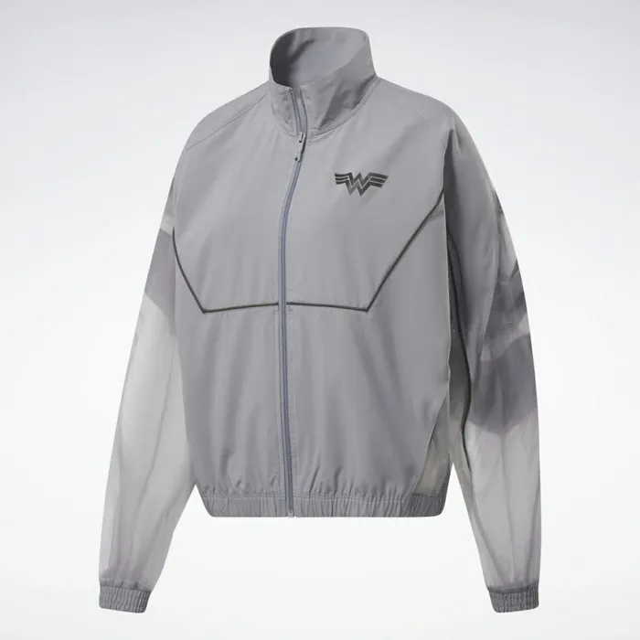 Jackets Womens Reebok Wonder Woman Track Jacket Cold Grey 4