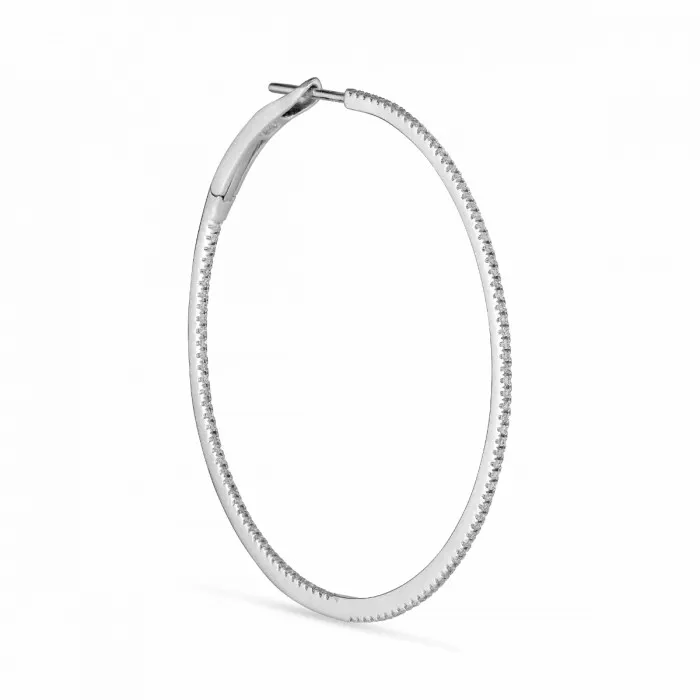 Jane Knig 14 Karat Women Diamond Hoops LARGE 445 Mm Hvid