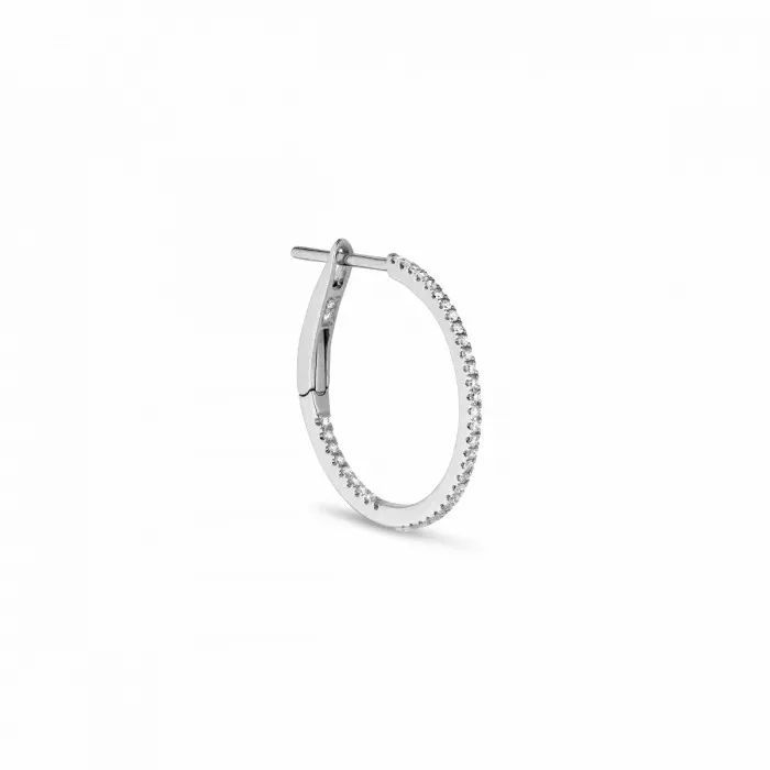 Jane Knig 14 Karat Women Diamond Hoops MINI 1905 Mm Hvid