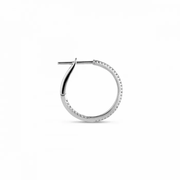 Jane Knig 14 Karat Women Diamond Hoops MINI 1905 Mm Hvid
