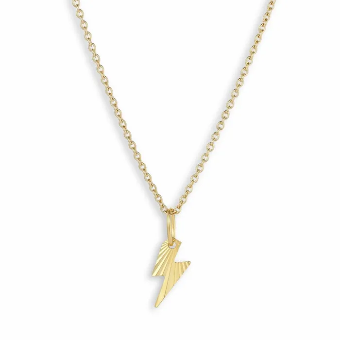Jane Knig Gold Pendants Women Reflection Lightning Bolt Pendant