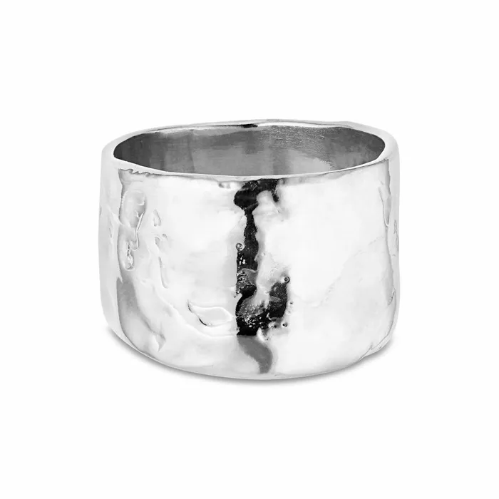 Jane Knig Silver Rings Women Big Bruised Heart Ring