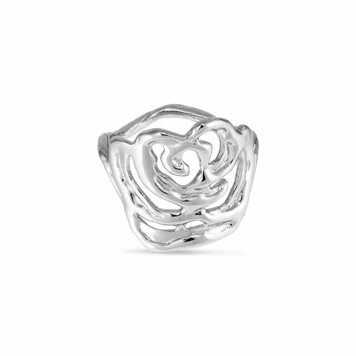 Jane Knig Silver Rings Women Big Rose Ring